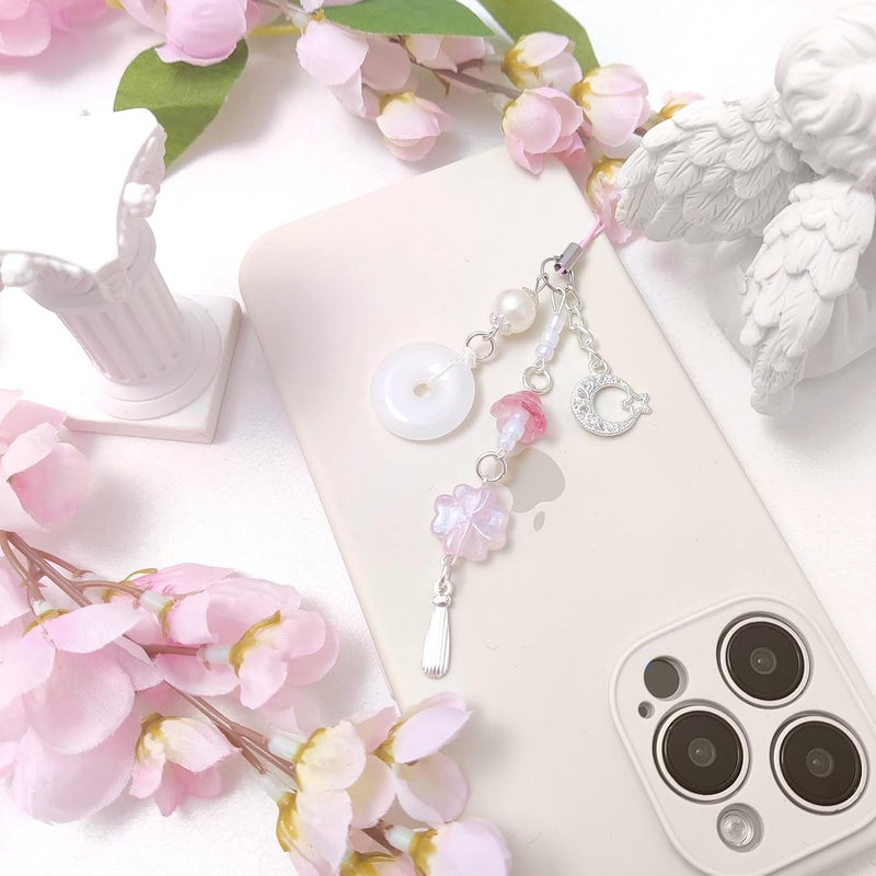 cioatu Y2K Cute Phone Charms Set - Aesthetic Cherry,Flower, Butterfly & Star Cell Phone Straps, Kawaii PhoneAccessories for Bag Keychain, AirPods, Camera Decor - Image 3